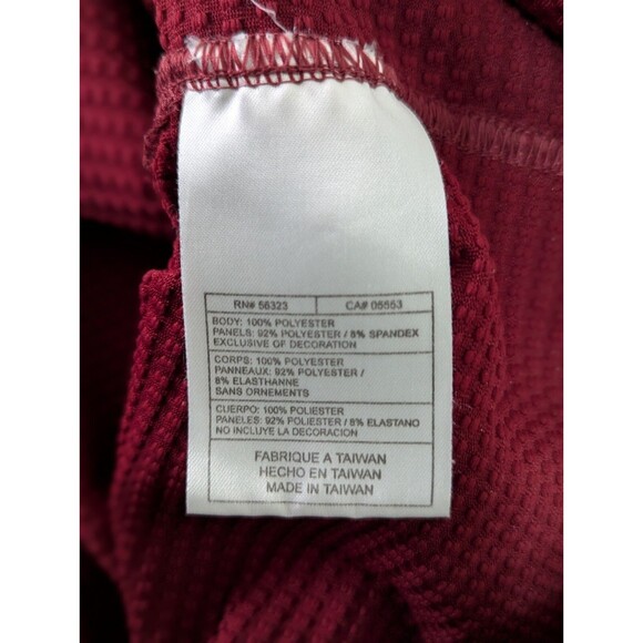 Nike Golf Shirt Men's Large Maroon White Waffle Knit Long Sleeve Stretch Dri Fit - Picture 7 of 8